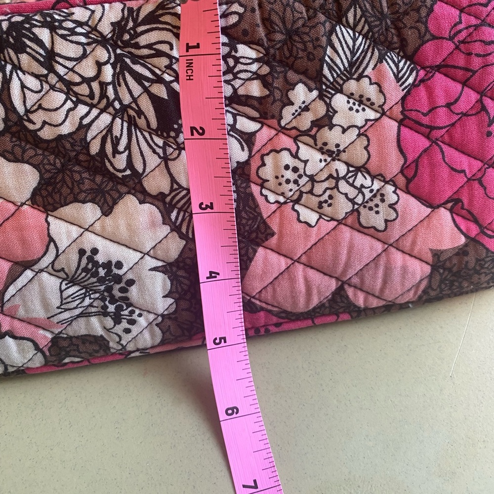 Vera Bradley retired mocha rouge shoulder bag pink, brown, white floral pattern - Picture 13 of 16